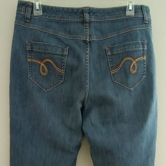 'SMITHS DUNGAREES' Wide leg Capri Size 10 Detailed stitching EUC - Picture 9 of 10